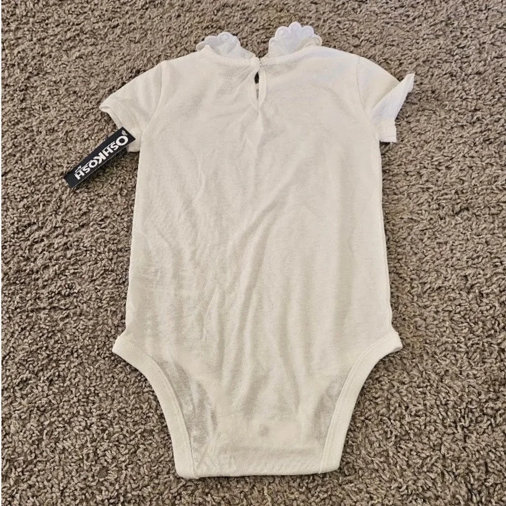 OshKosh Bgosh Baby Girl Scalloped Collar Bodysuit White 24M New